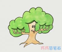 怎么画卡通大树简笔画步骤教程涂色