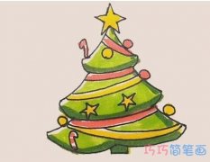 教你怎么画圣诞树简笔画步骤教程涂颜色