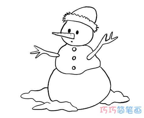 冬天怎么画可爱小雪人简笔画教程简单