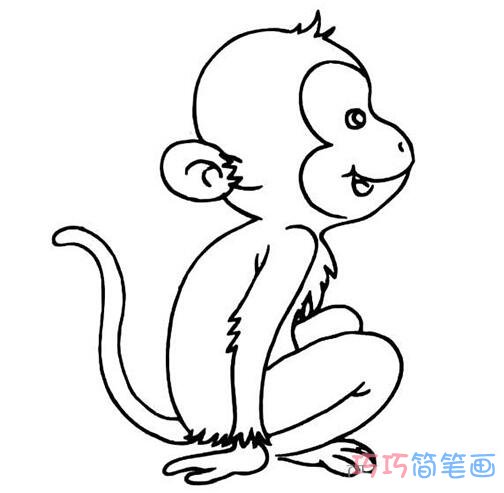 怎么画十二生肖猴子简笔画教程简单可爱