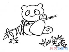 吃竹子的熊猫简笔画画法步骤教程简单