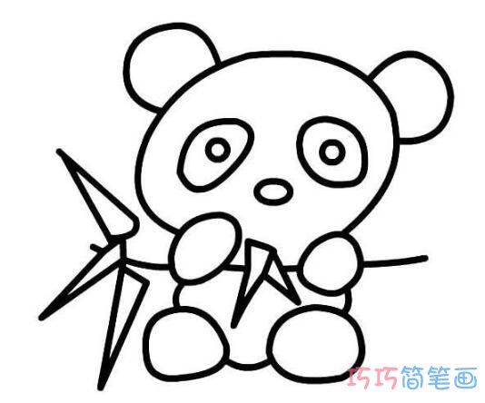 吃竹子的熊猫简笔画画法步骤教程简单