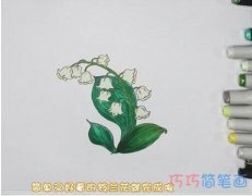 怎么手绘铃兰花简笔画步骤教程涂颜色