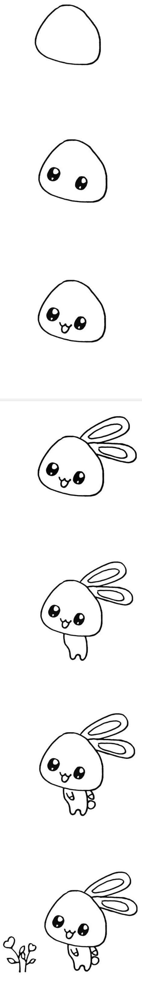 卡通小兔子的简笔画怎么画步骤教程图片