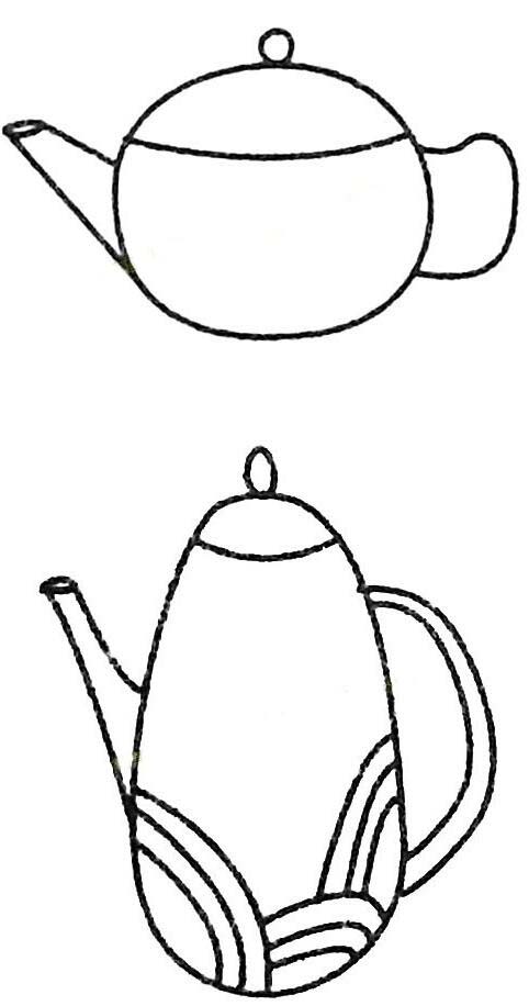 一步一步教你画漂亮茶壶简笔画简单好看