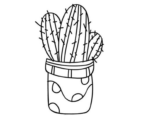 植物仙人掌简笔画怎么画简单好看涂颜色