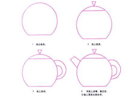 怎么画简单茶壶画法步骤教程简单好看涂颜色