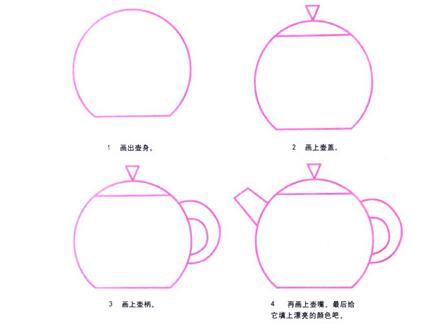 怎么画简单茶壶画法步骤教程简单好看涂颜色