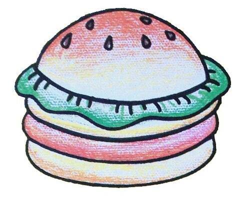 美味的汉堡包简笔画怎么画 汉堡的画法步骤教程图片