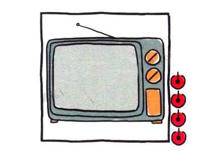 怎么画怀旧电视机简笔画详细步骤教程 老旧天线电视机的画法