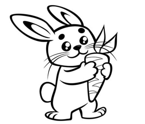 怎么画小兔子吃萝卜的简笔画画法步骤教程简单好看