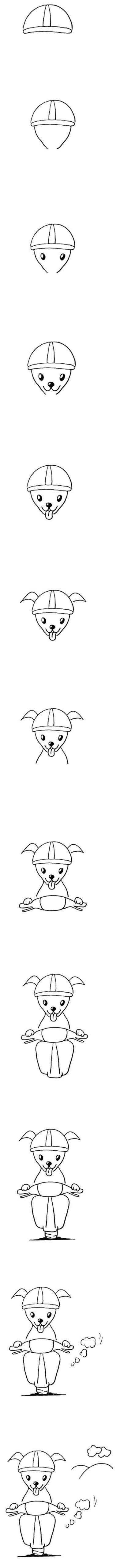 可爱小狗骑摩托车简笔画怎么画简单好看步骤教程