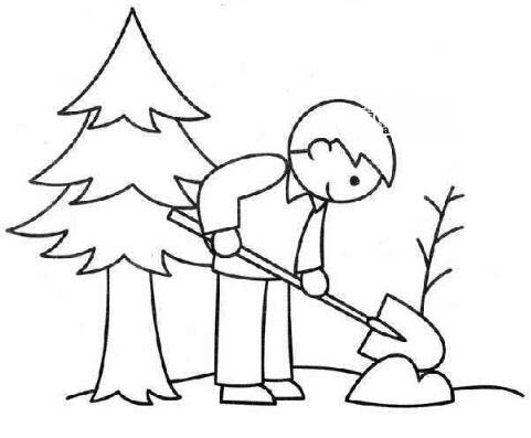 小学生植树节种树简笔画怎么画 孩子种树简笔画图片