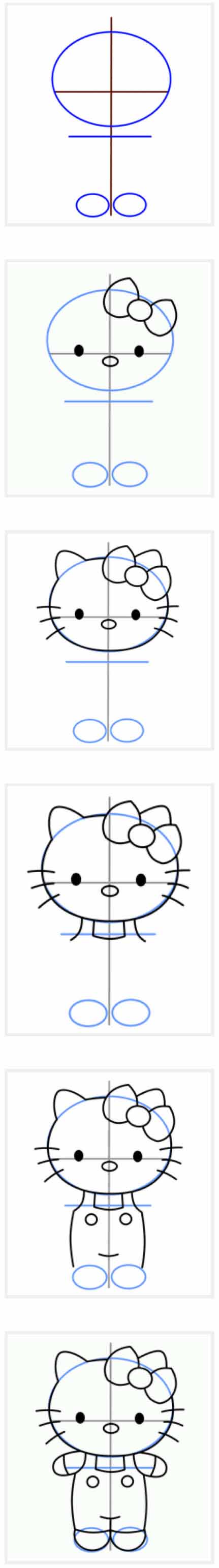 怎么画Hellokitty凯蒂猫简笔画画法步骤教程简单好看涂色
