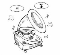 老款唱片机复古留声机简笔画怎么画简单好看