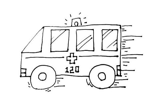 救护车简笔画图片 救护车的画法图解教程