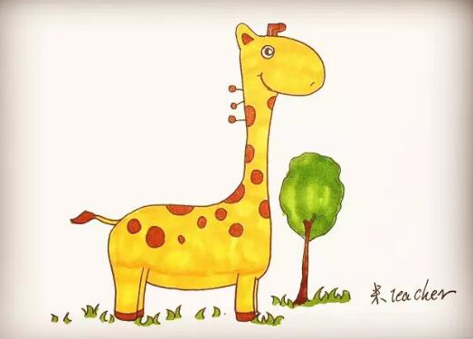 长颈鹿怎么画涂色简单又漂亮 带步骤图