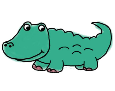 鳄鱼怎么画涂色 简单鳄鱼的画法步骤图