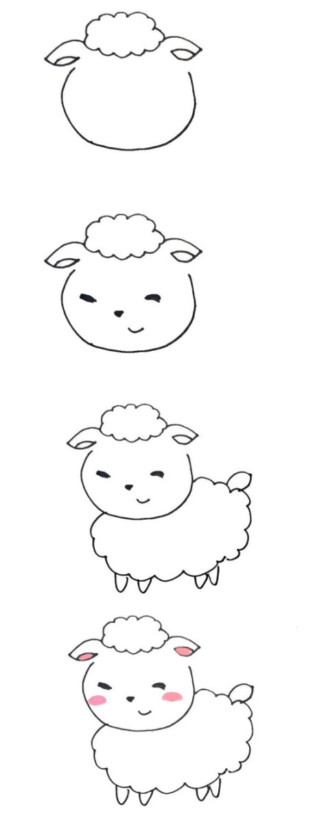 小绵羊怎么画简单又可爱带步骤图