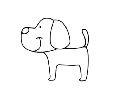 简单小狗的画法步骤图 小狗简笔画图片