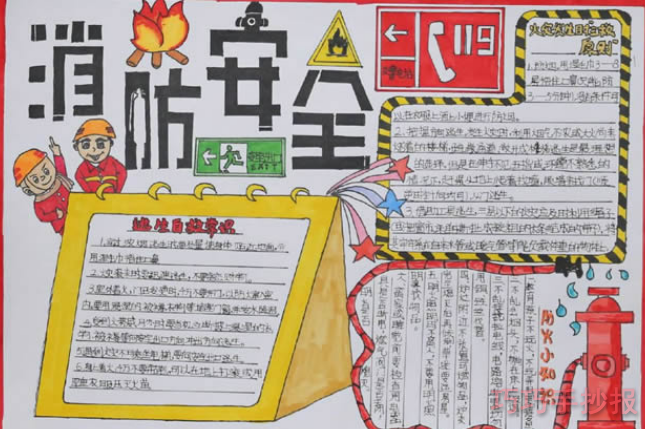 消防安全手抄报内容及图片简单又漂亮模板设计图