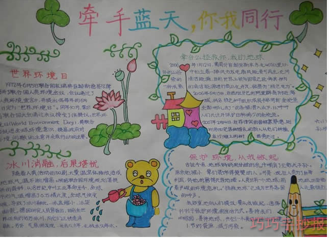 小学生保护环境手抄报怎么画简单漂亮一等奖三年级