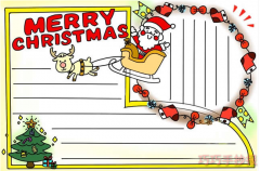 圣诞快乐英文手抄报内容与图片初中生设计图