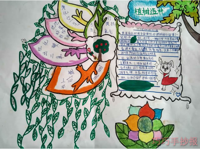 小学生植树节手抄报怎么画简单又漂亮一等奖一年级
