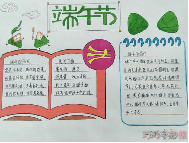 端午节小学生手抄报怎么画简单漂亮小学生获奖设计图