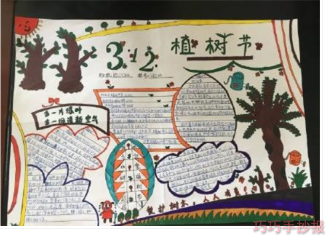 312植树节小学生手抄报内容与图片获奖手抄报