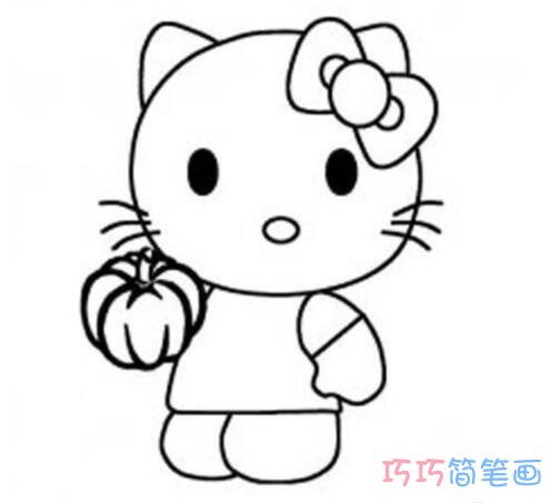 kitty猫怎么画简单又可爱 凯蒂猫简笔画图片