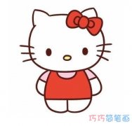 kitty猫怎么画简单又可爱 凯蒂猫简笔画图片