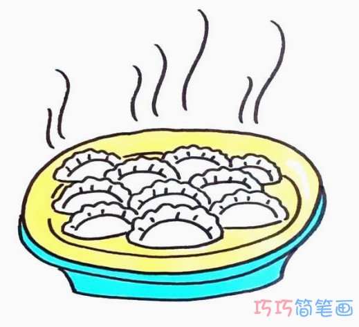 一盘水饺怎么画简单 春节水饺简笔画