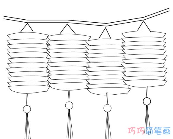 元宵节灯笼怎么画简单又漂亮简笔画