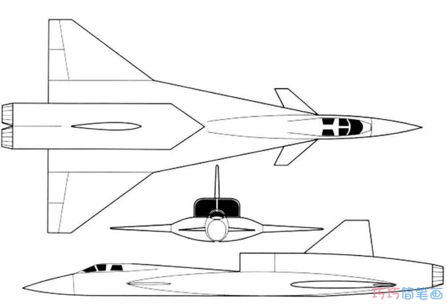 简单战斗机怎么画 战斗机简笔画图片