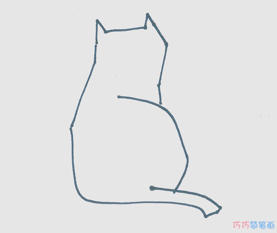 可爱猫咪的简笔画画法图片步骤