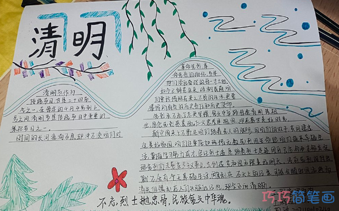 2022最新·清明节纪念革命烈士手抄报绘画图片-简单漂亮