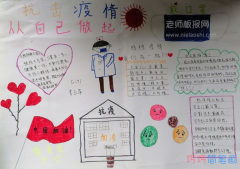 《抗击疫情 从我做起》主题手抄报绘画图片