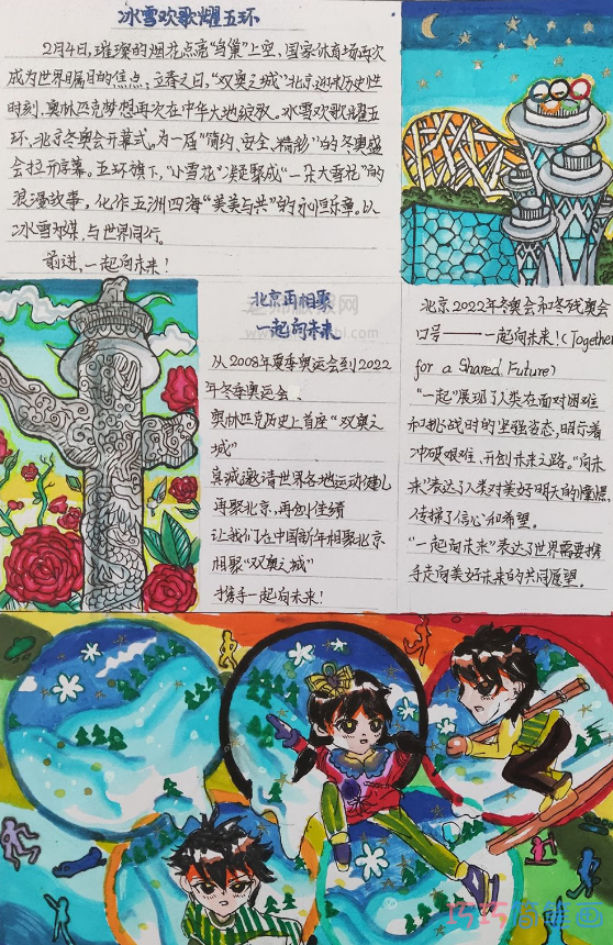 2022北京冬奥会手抄报图片 北京冬奥会吉祥物