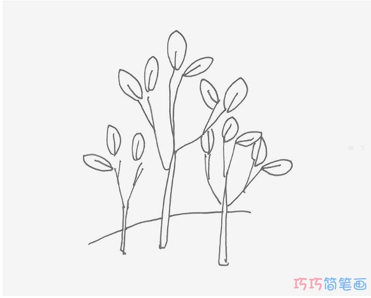 7-8岁儿童简笔画教程 卡通大树的画法