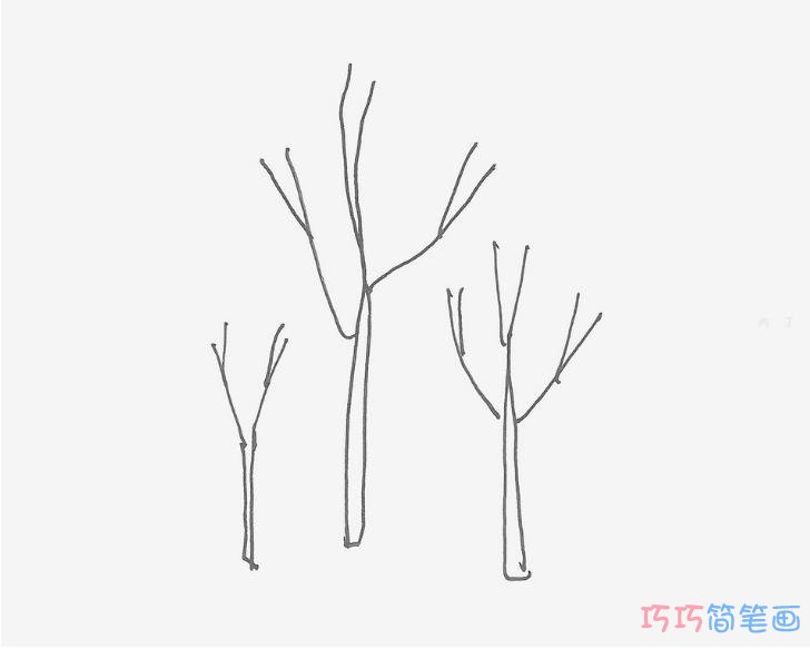 7-8岁儿童简笔画教程 卡通大树的画法