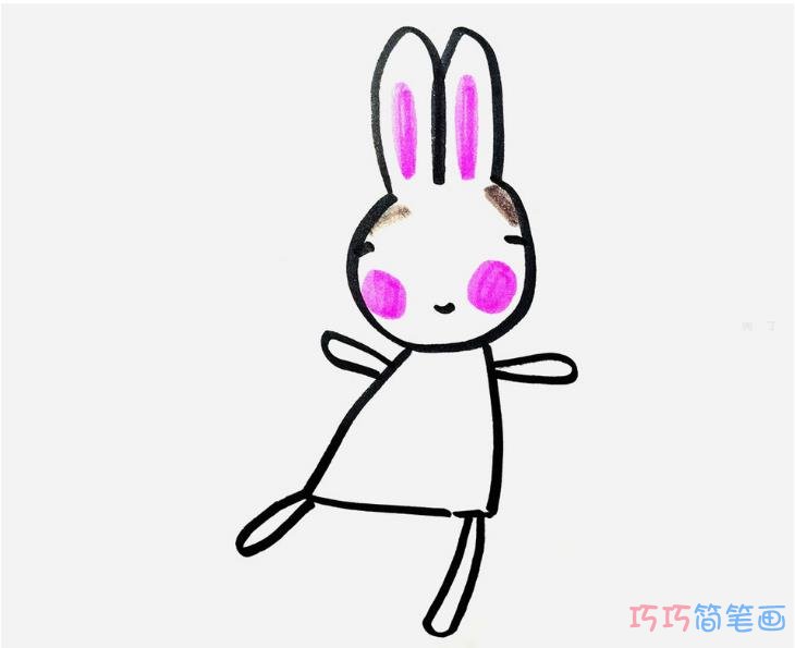 跳舞的小白兔怎么画带步骤简单又可爱
