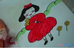 手绘简笔画小女孩的画法步骤教程图片