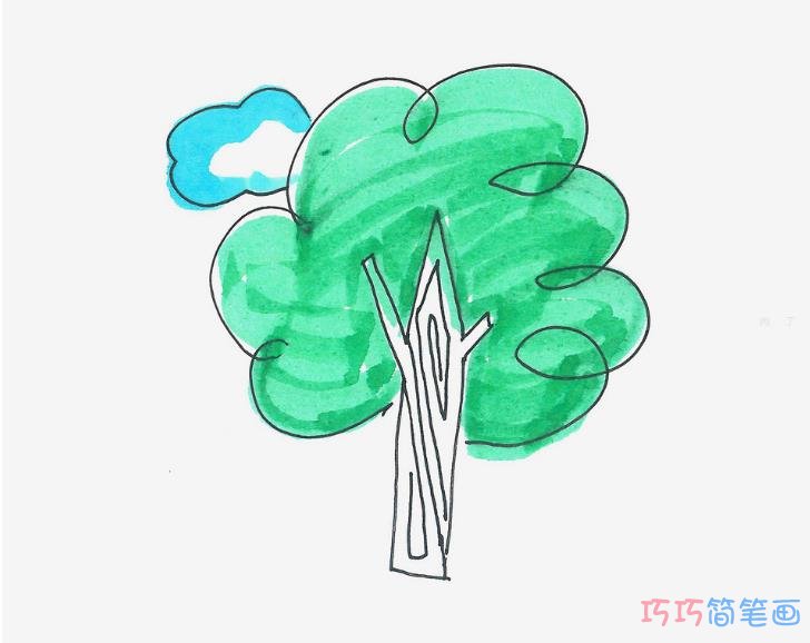 树爷爷简笔画画法图片步骤