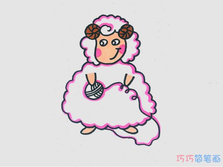 教你画小绵羊的画法图解 简笔画步骤图