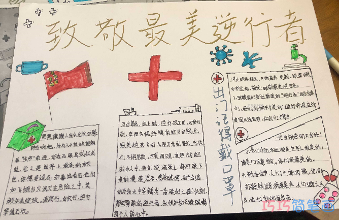 抗击疫情中国加油手抄报图片