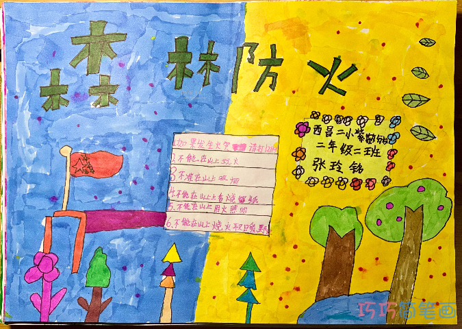 小学生森林防火安全手抄报图片简单漂亮