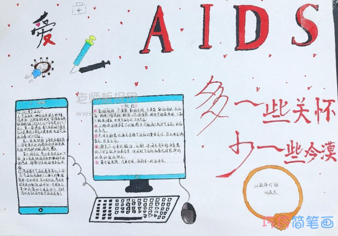 关于预防艾滋病手抄报怎么画一等奖 艾滋病安全防护
