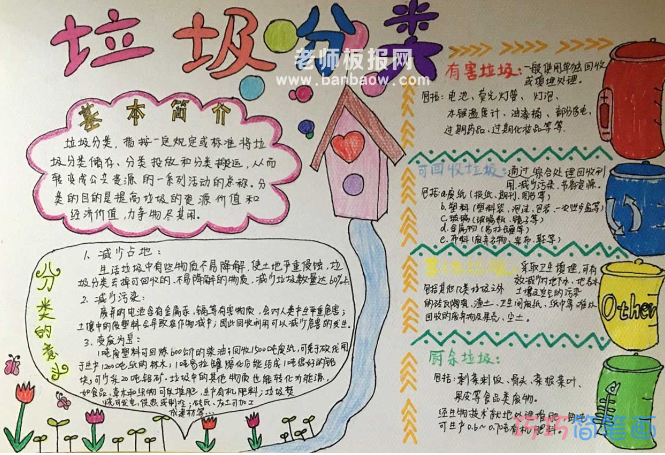 小学生垃圾分类手抄报图片