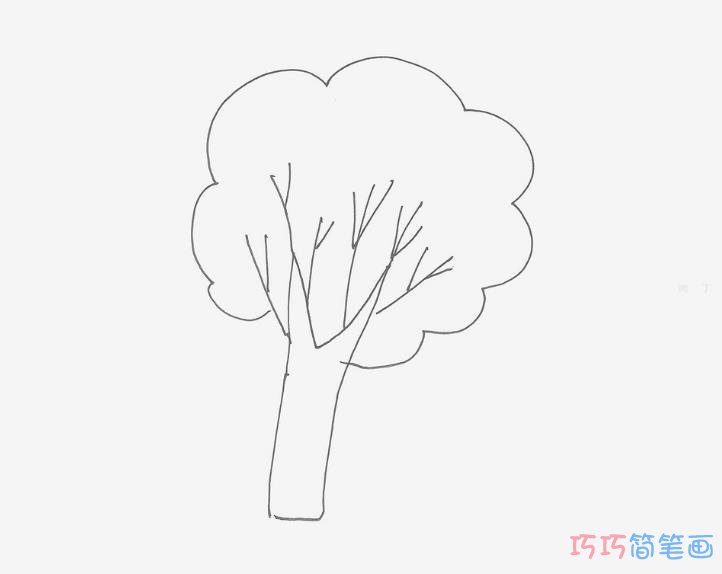 大树怎么画简单又漂亮涂色简笔画